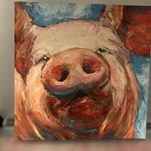 Colorful Pig Art Canvas